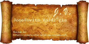 Josefovits Valéria névjegykártya